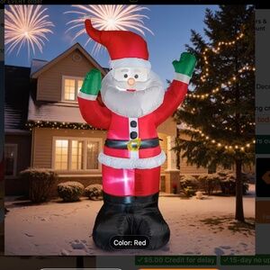 6Ft Christmas Inflatable Santa Claus With LED Light Blow Up Outdoor Yard Decor